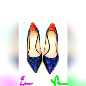 Giamba Blue Metallic Snake Italian Leather Pump